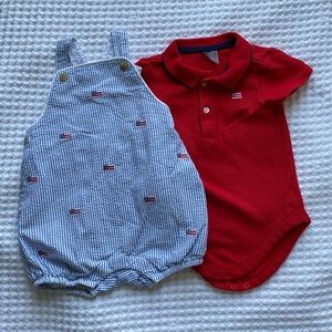 🇺🇸Janie and Jack Boys Shortall and Shirt 6-12 m